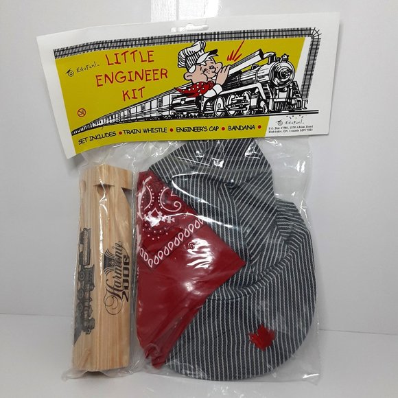 Little Engineer Kit Canadian Edition Train Whistle Engineer Cap Bandana Kids - Picture 1 of 2